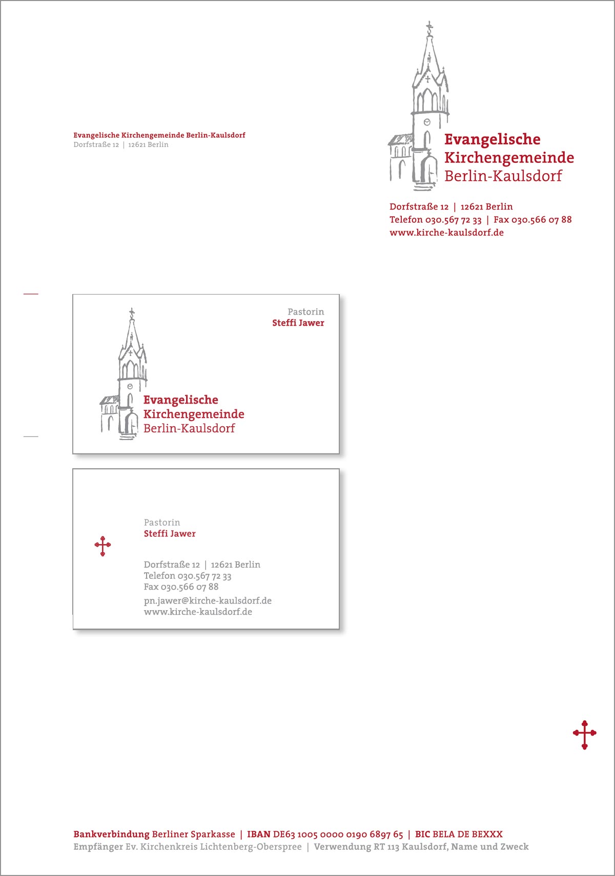 Layout Briefbogen Visitenkarte Gestaltung Logo Kirchengemeinde Corporate Design Papperitz